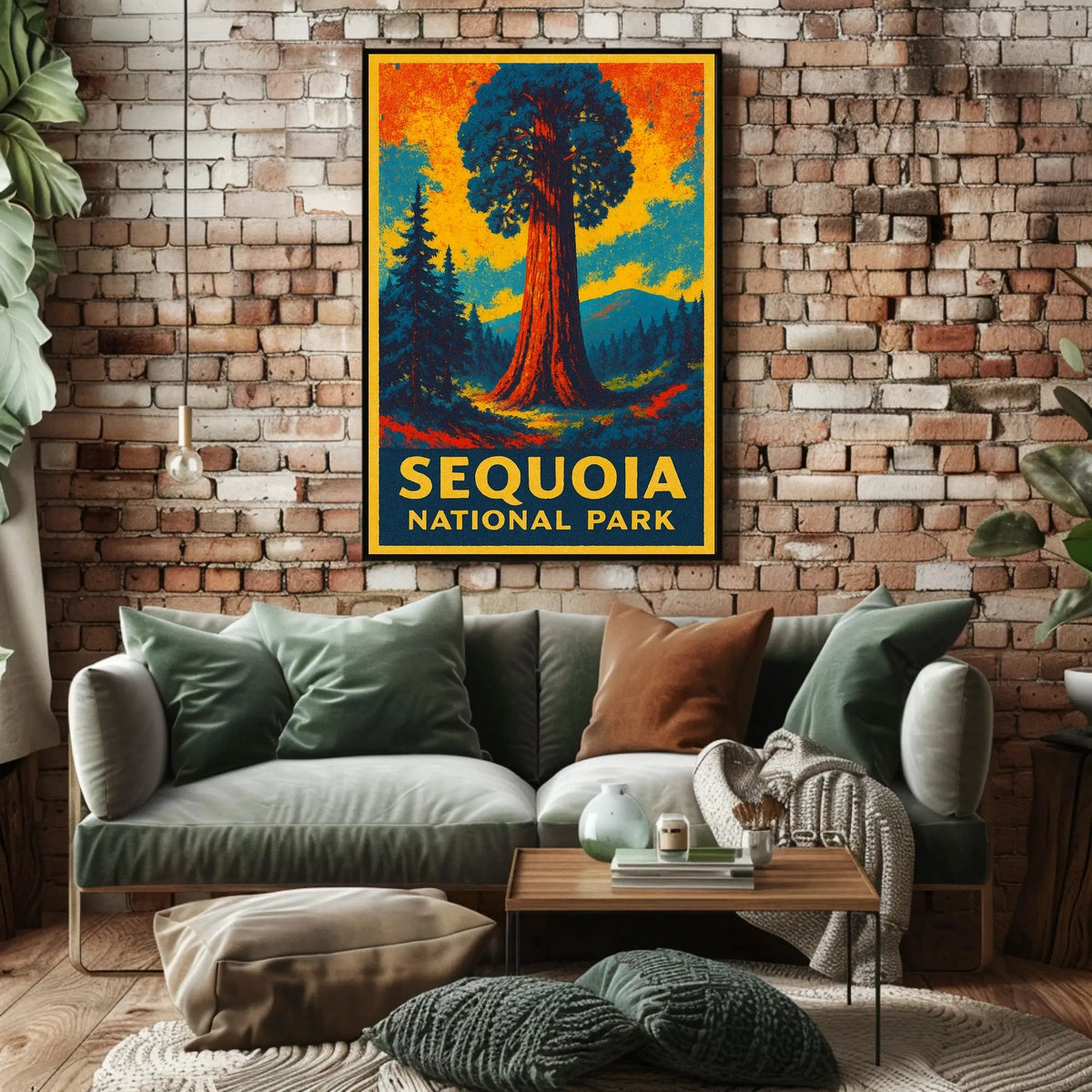Sequoia National Park Vintage Travel Art Collector Poster