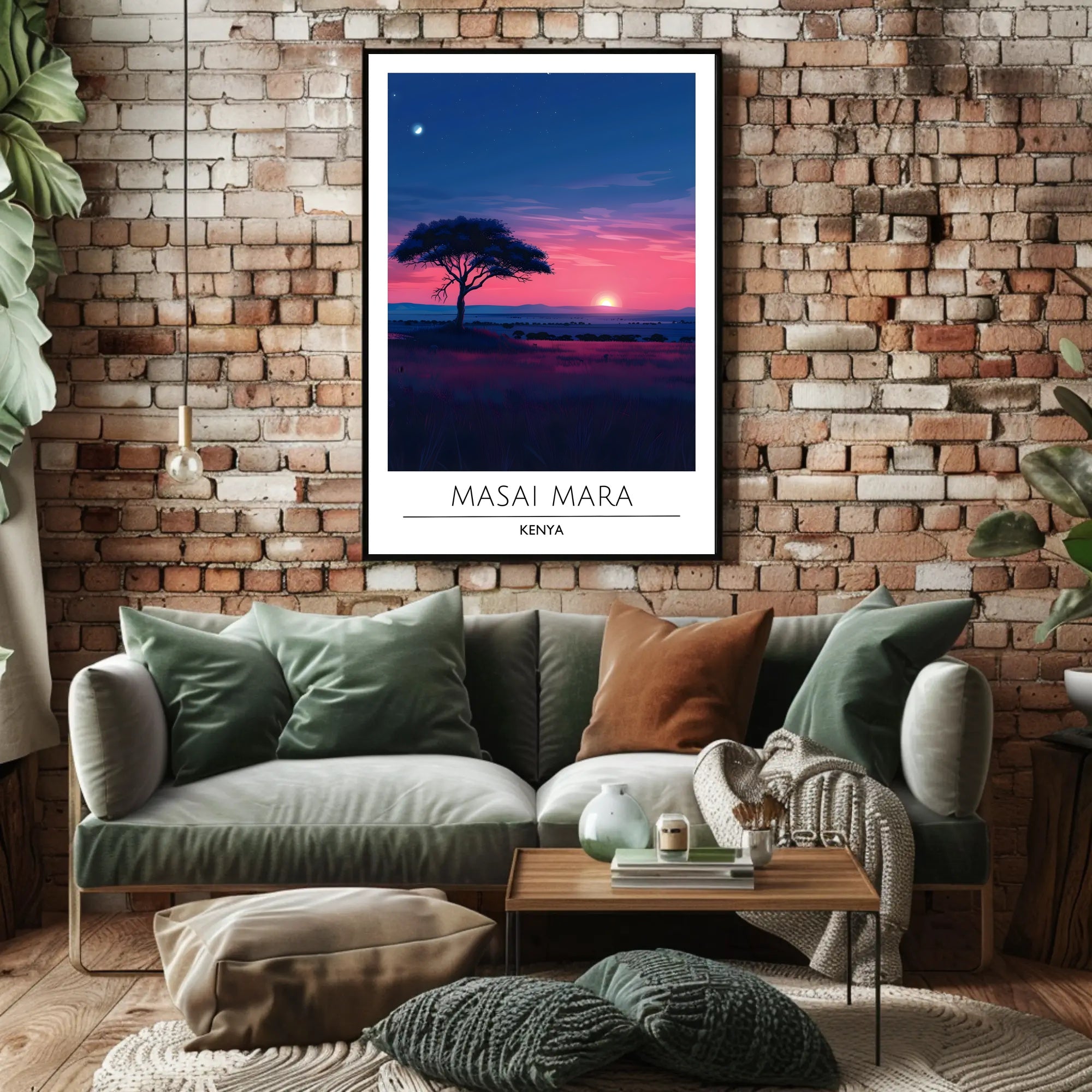 Masai Mara Sunset Travel Poster