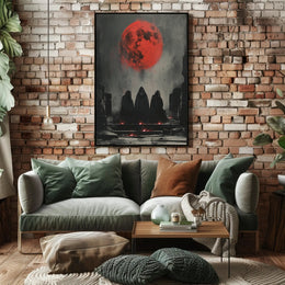 Dark Fantasy Ritual under Red Moon Fantasy or Mythology Poster PosterGoat