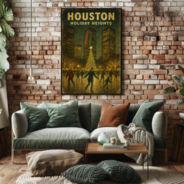 Houston Holiday Heights Poster