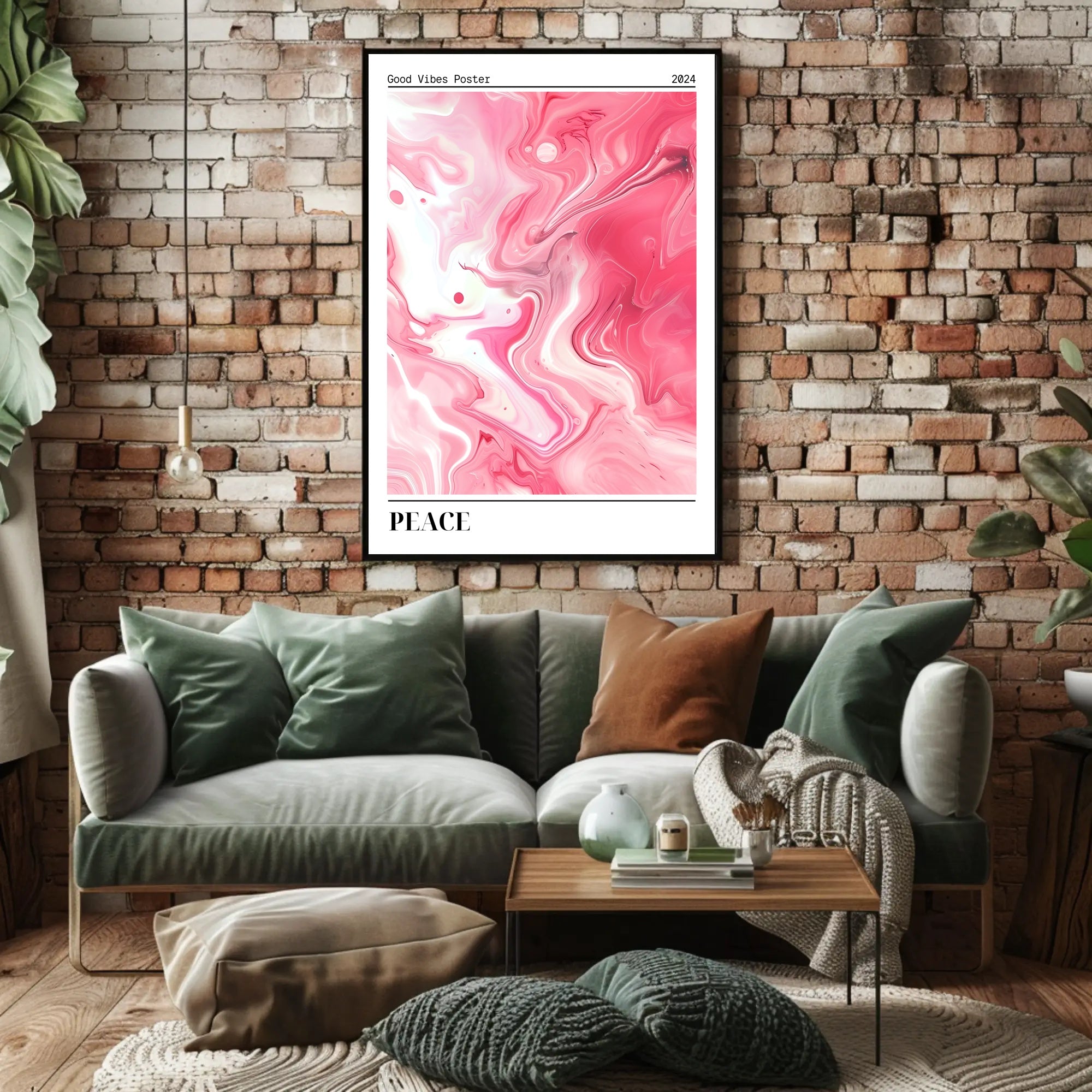 Good Vibes 2024: Serene Swirls Abstract or Artistic Poster PosterGoat