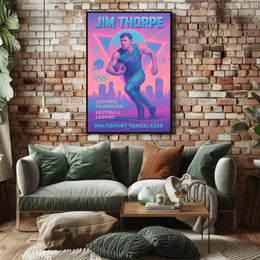 Celebrating a Multisport Trailblazer Jim Thorpe Poster