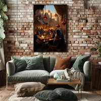 Market Scene In An Ancient City Poster