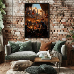 Market Scene In An Ancient City Poster