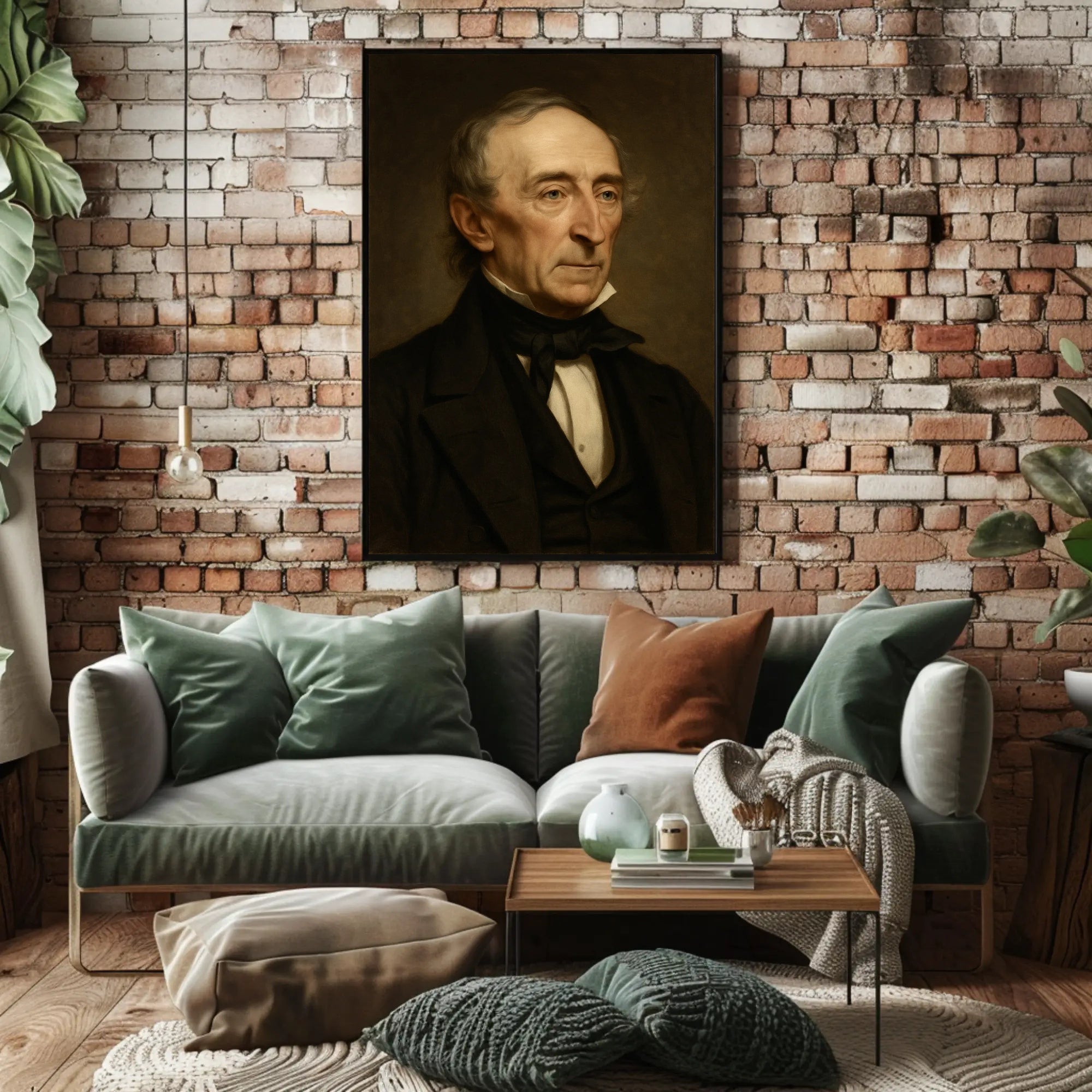 Elderly Gentleman Portrait in Artistic Oil Painting Style Poster