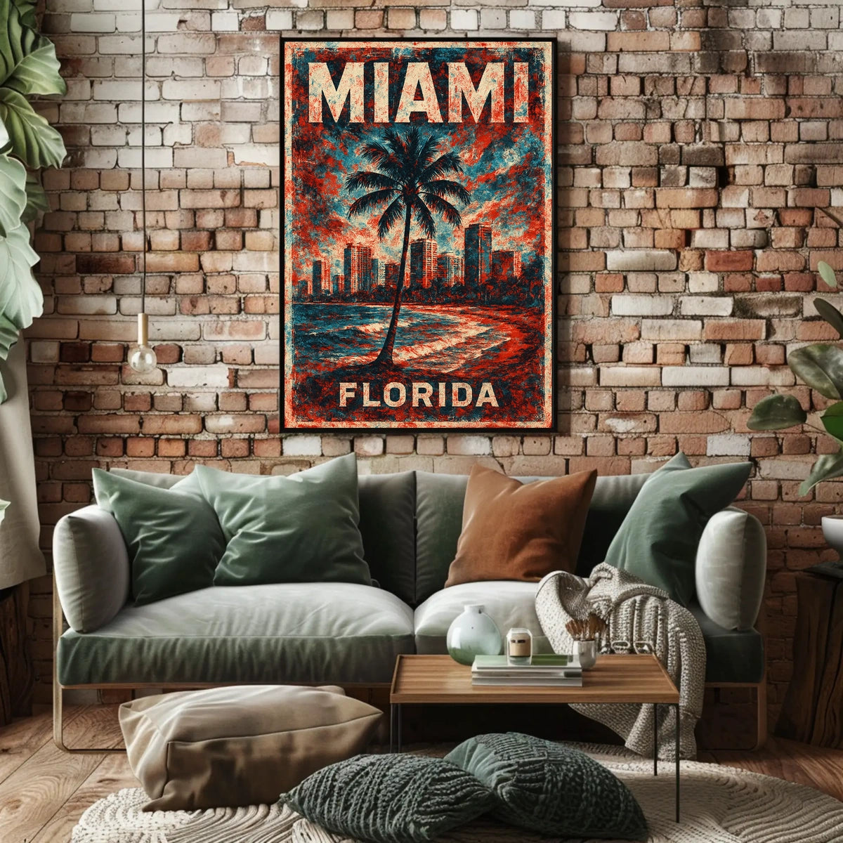 Miami Vibes Tropical Retro Wall Art Poster