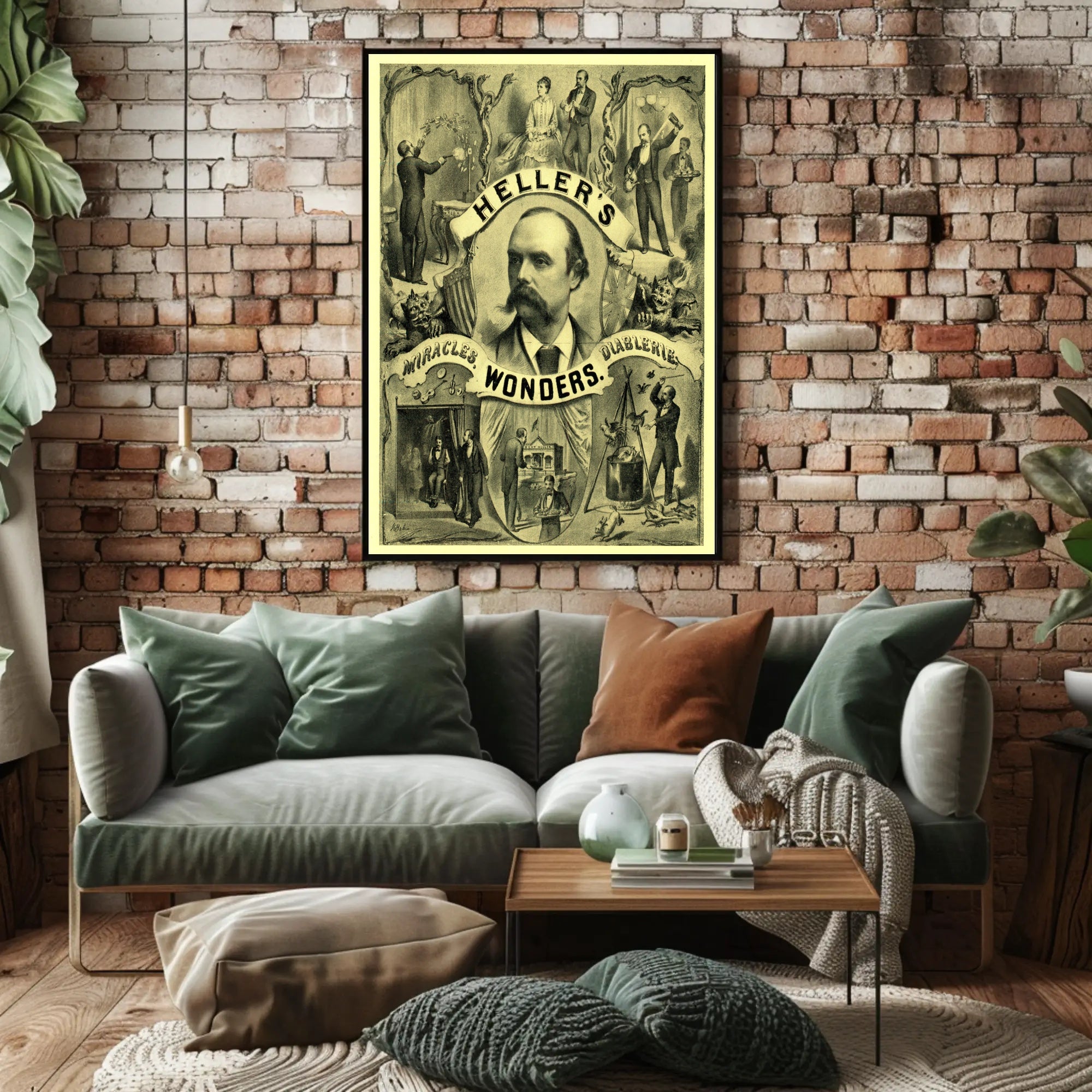 Heller's Wonders Vintage Magic Illusion Cultural Heritage Poster