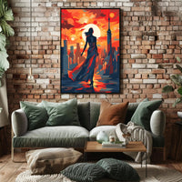 Empowered Urban Explorer in Motion Artistic Poster