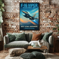 F-16 Viper Electric Jet Poster PosterGoat