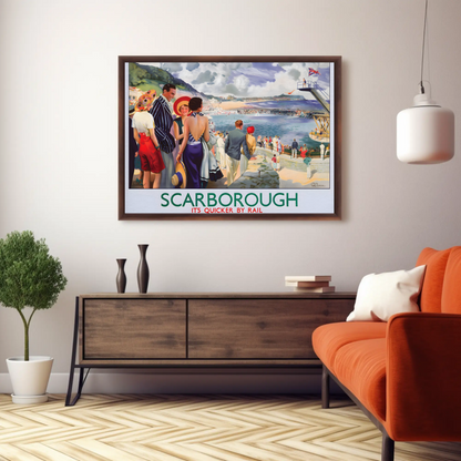 Scarborough - It's Quicker by Rail Poster