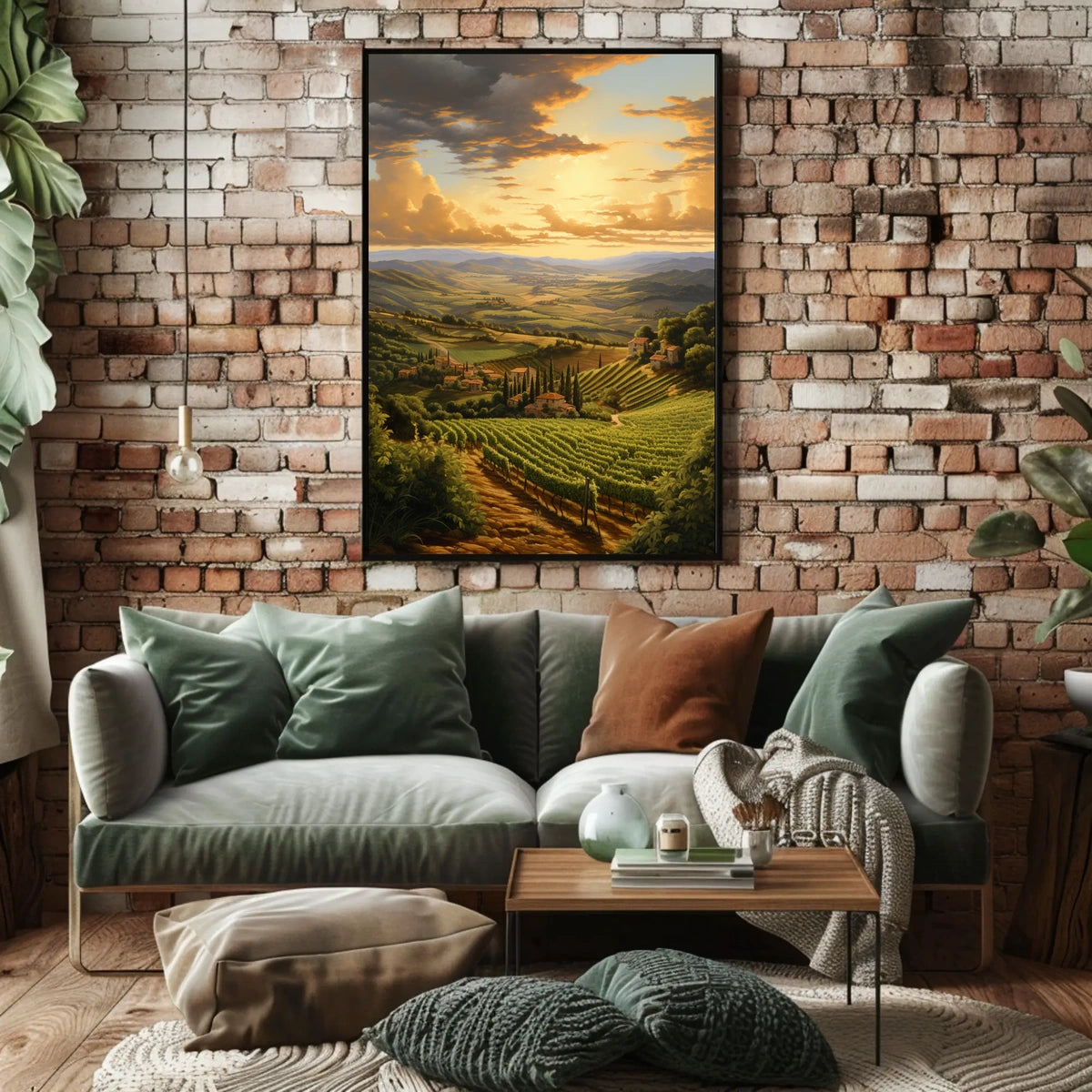 Serene Tuscany Landscape Sunset Travel Poster