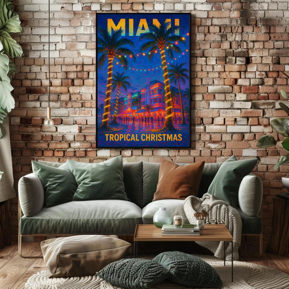 Tropical Christmas In Miami Poster