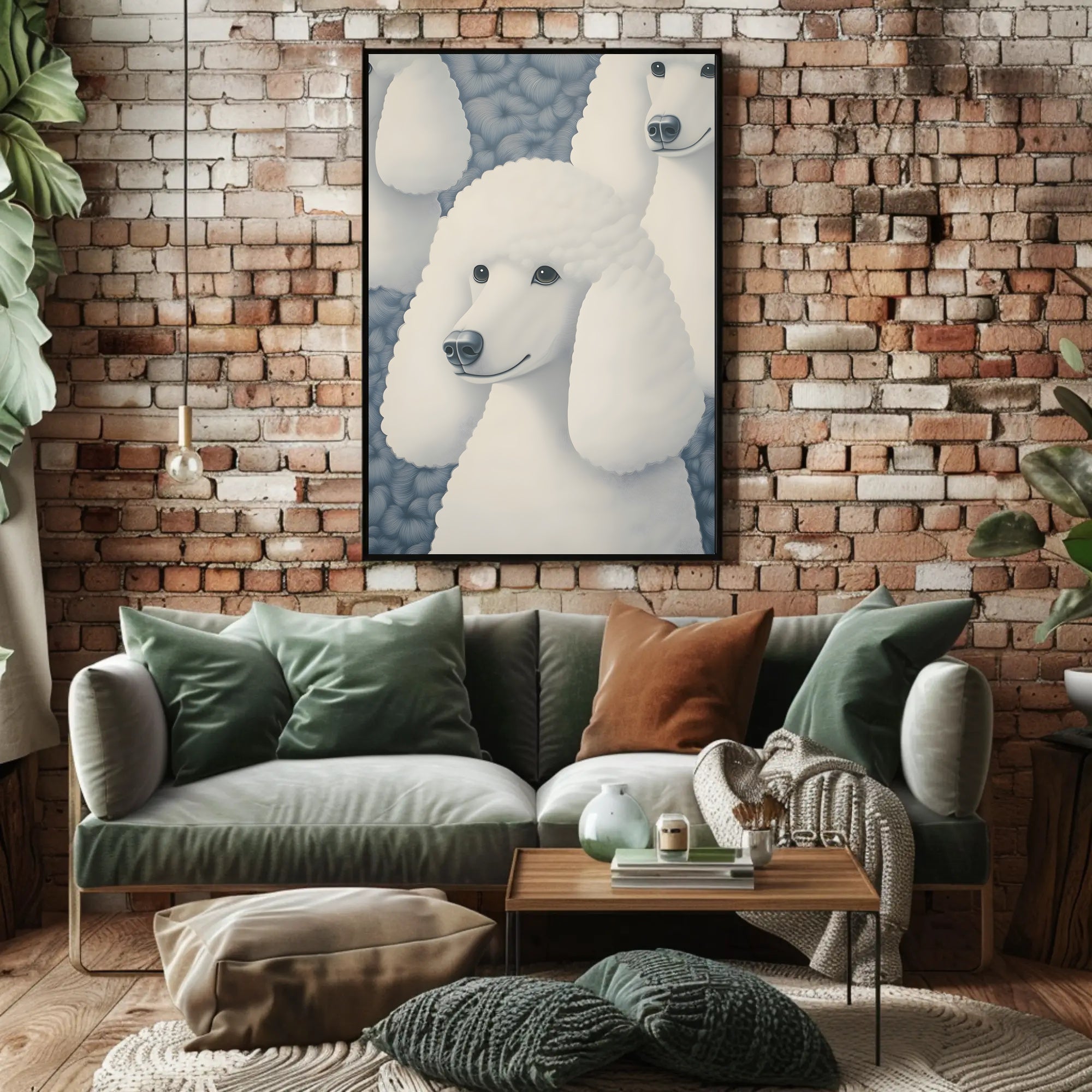 Poodle Poster Whimsical Portrait Art Print
