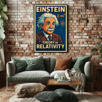 Einstein Relativity Theory Scenic Physics Wall Art Inspiring Study Room Decor Poster