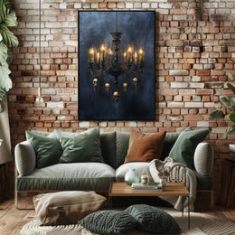 Gothic Chandelier Of Skulls Poster