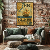 Columbus First Voyage to the Americas Poster
