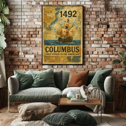 Columbus First Voyage to the Americas Poster