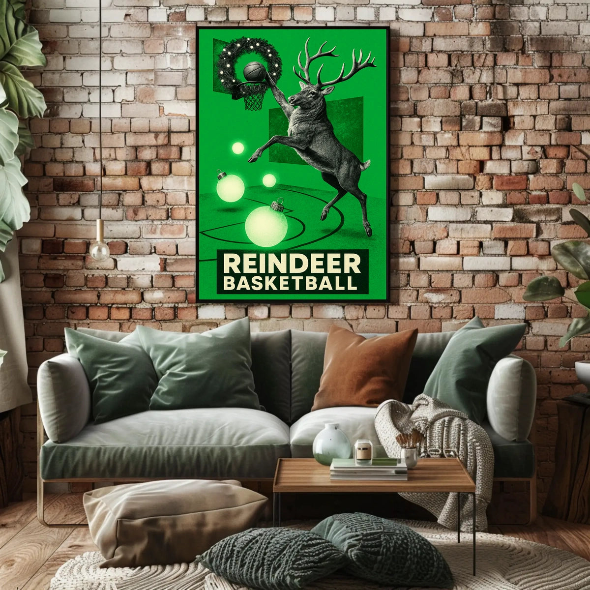 Reindeer Basketball Poster