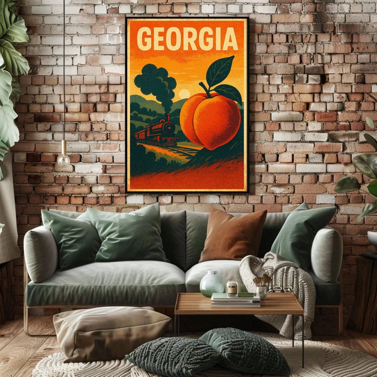 Georgia Land of Peaches and Trains Poster