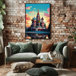 St. Basil's Cathedral Whimsical Cultural Heritage Poster