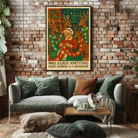 Mrs. Claus Knitting For The Reindeer Poster