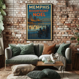 Memphis Riverfront Noël Poster