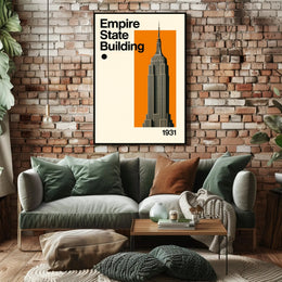 Empire State Building Art Deco Travel Poster