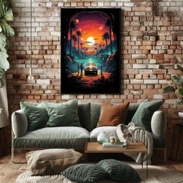 Cosmic Journey at Sunset Poster