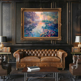 Serene Impressionistic Landscape Poster: Tranquil Water Scene