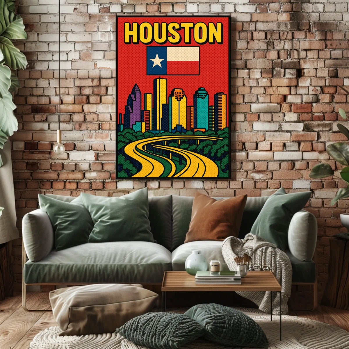 Houston Skyline Pop Art Poster