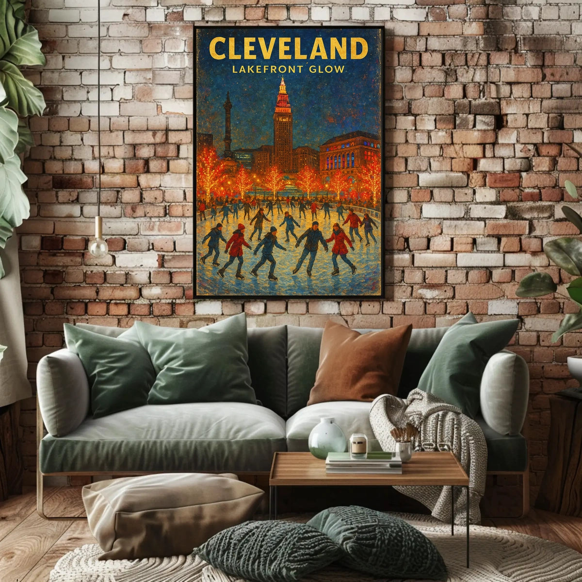Cleveland Lakefront Glow Poster