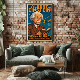 Albert Einstein Relativity Theory Vintage Scientific Educational Wall Art Decor Gallery Poster
