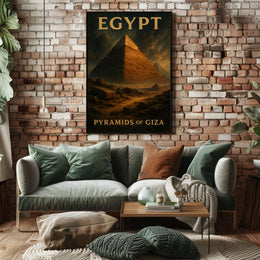 Giza Pyramids Vintage Travel Poster