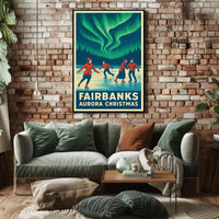 Fairbanks Aurora Christmas Poster