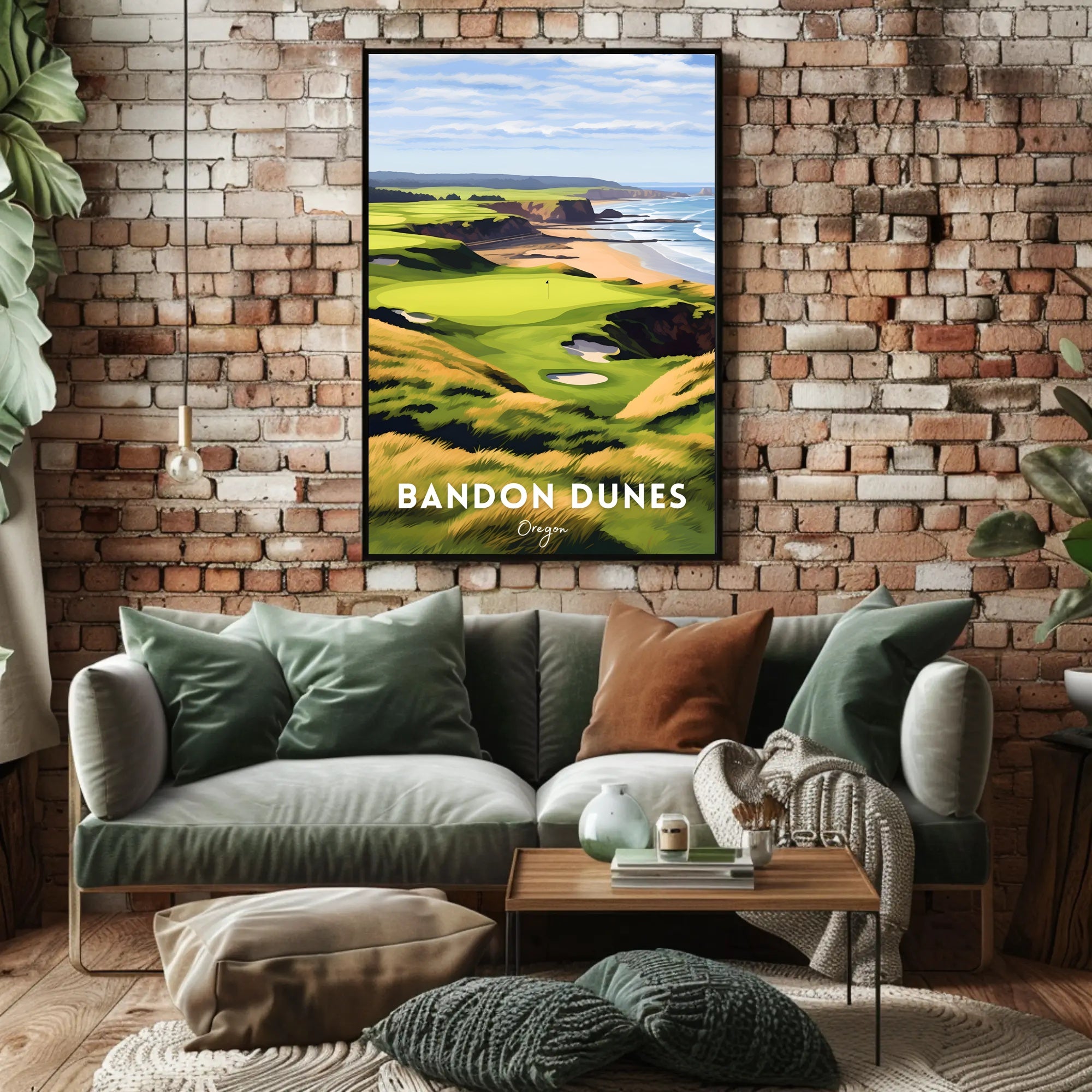 Bandon Dunes Coastal Golf Scene Sports Poster