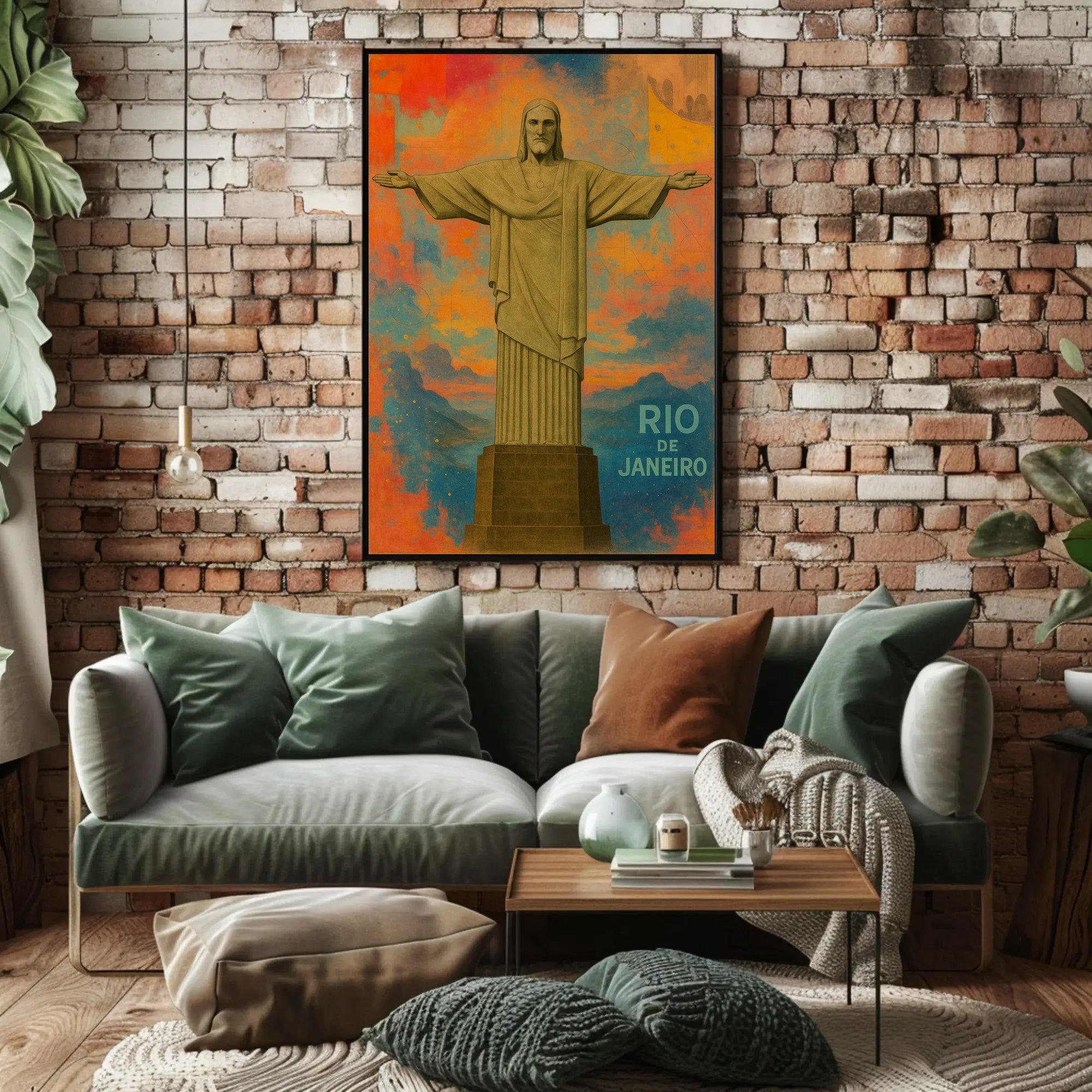 Christ the Redeemer Sunrise Travel Poster