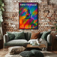 Fayetteville North Carolina Scenic Travel Art Realism Digital Painting Vibrant Heritage Souvenir Wall Decor Poster