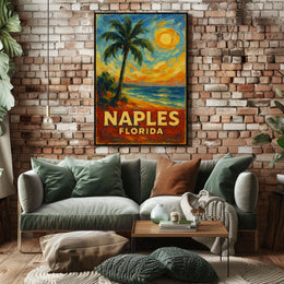 Naples Florida Brushstroke Art Poster