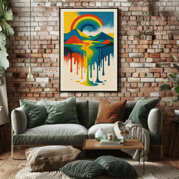 Vibrant Landscape Abstraction Abstract Poster