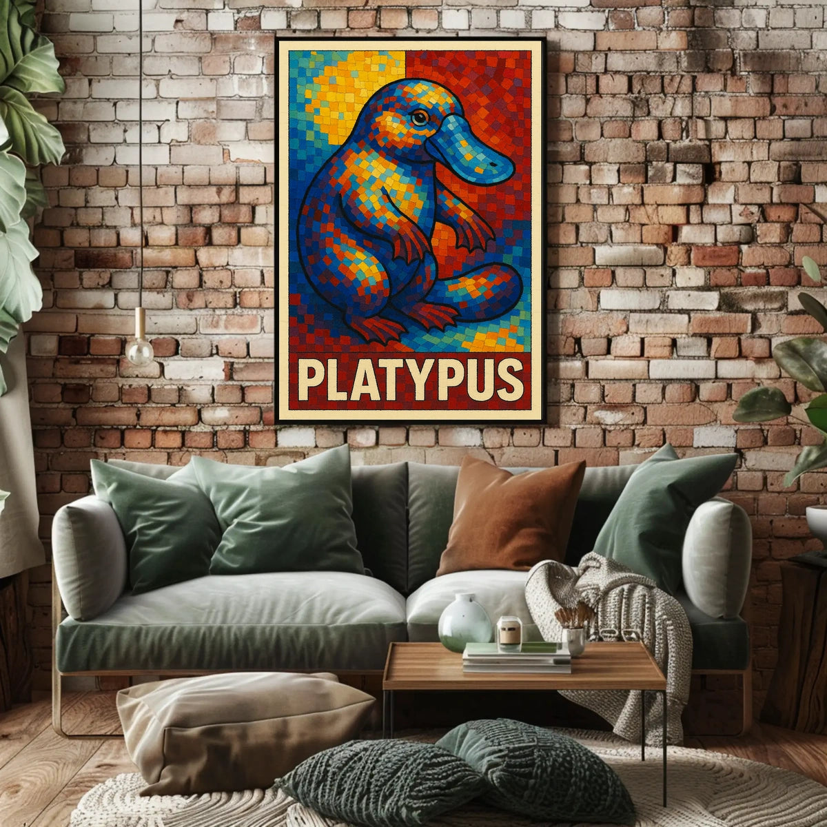 Vibrant Platypus Mosaic Poster