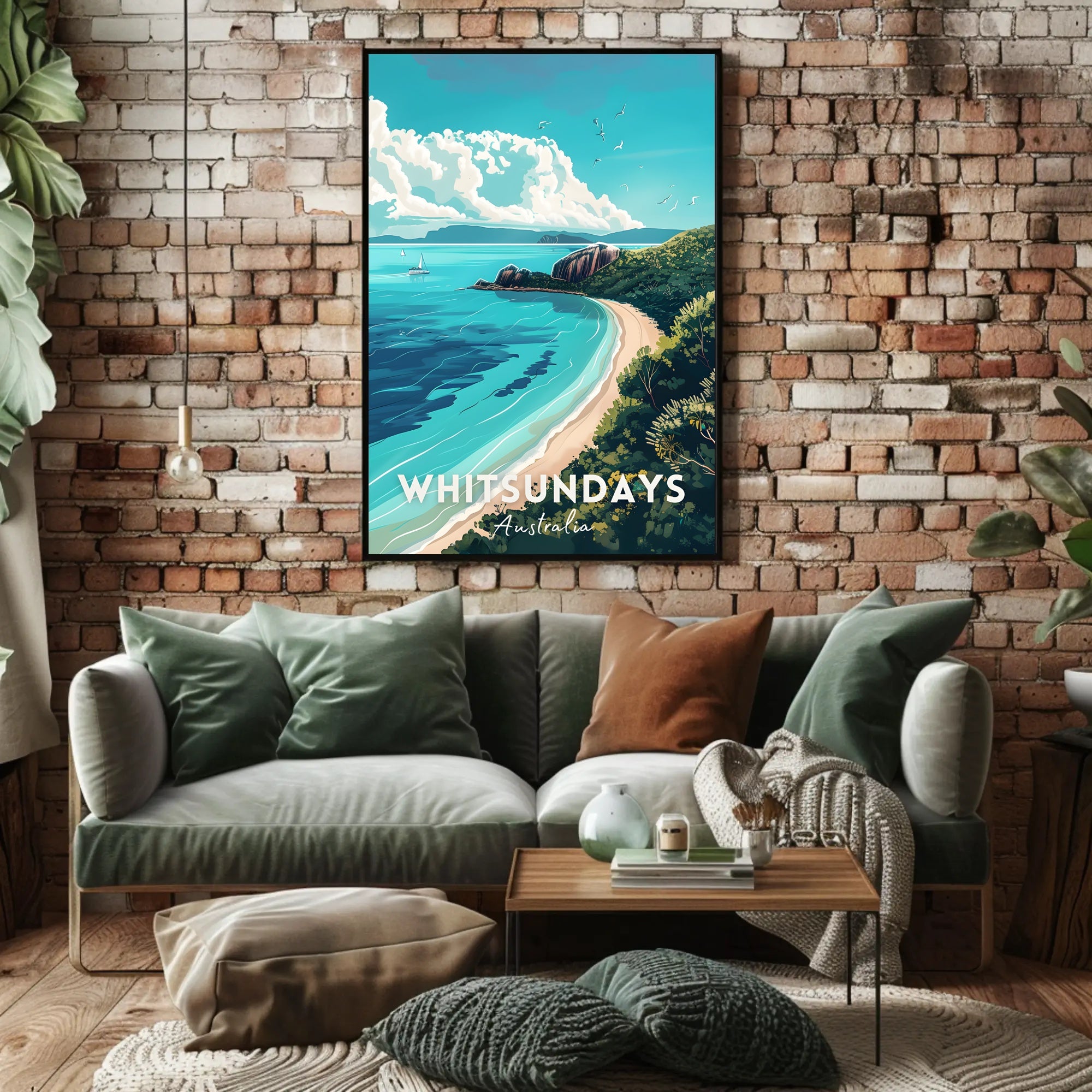 Whitsundays Scenic Illustration Travel Poster