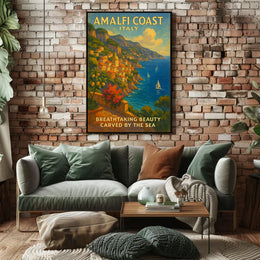 Breathtaking Coastal Beauty Carved by the Sea Poster