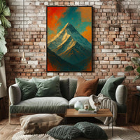 Majestic Mountain Peak Digital Artwork Poster