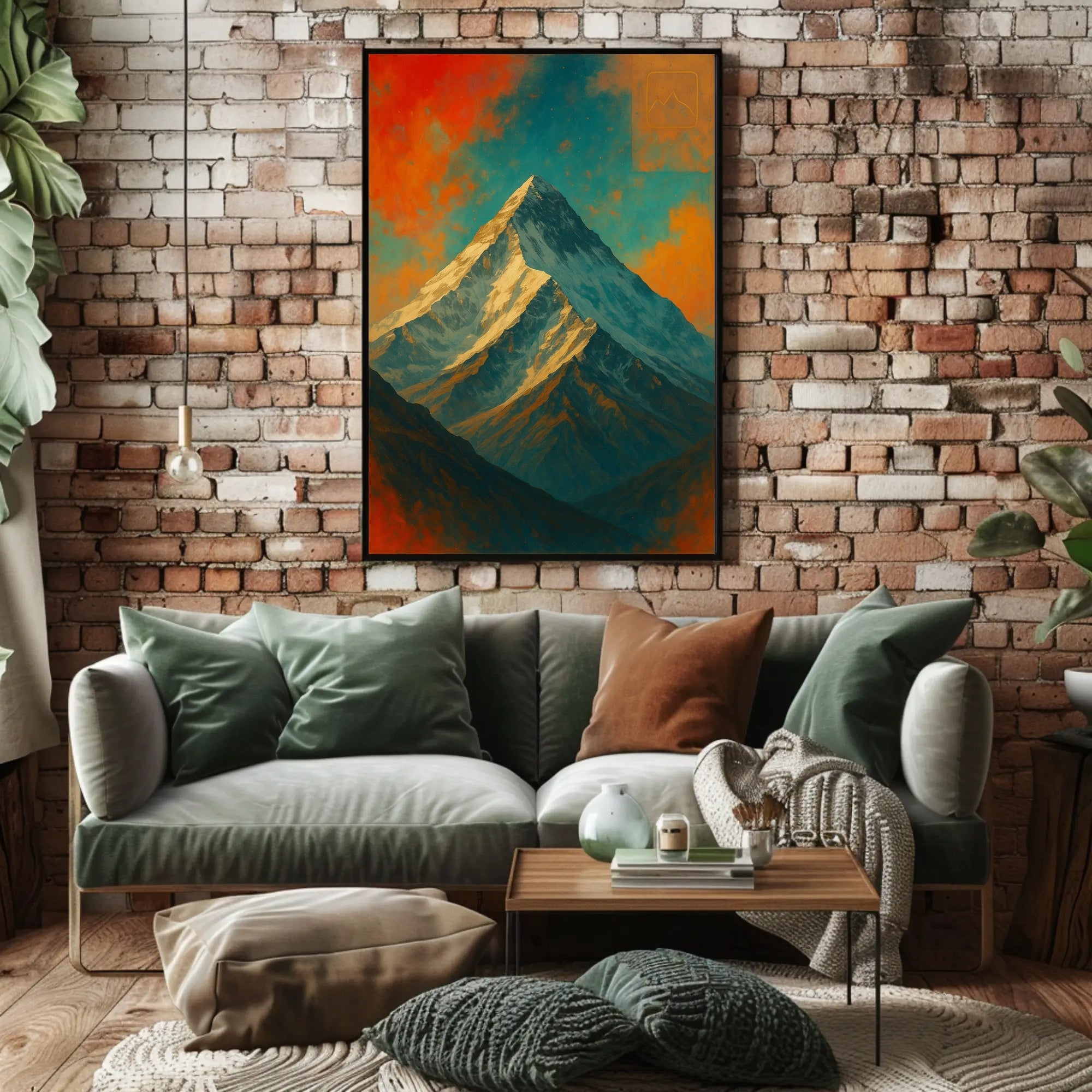 Majestic Mountain Peak Digital Artwork Poster