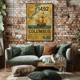 Columbus Americas Discovery 1492 Historic Journey Poster