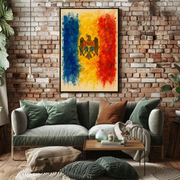 Moldovan Flag Watercolor Art Poster