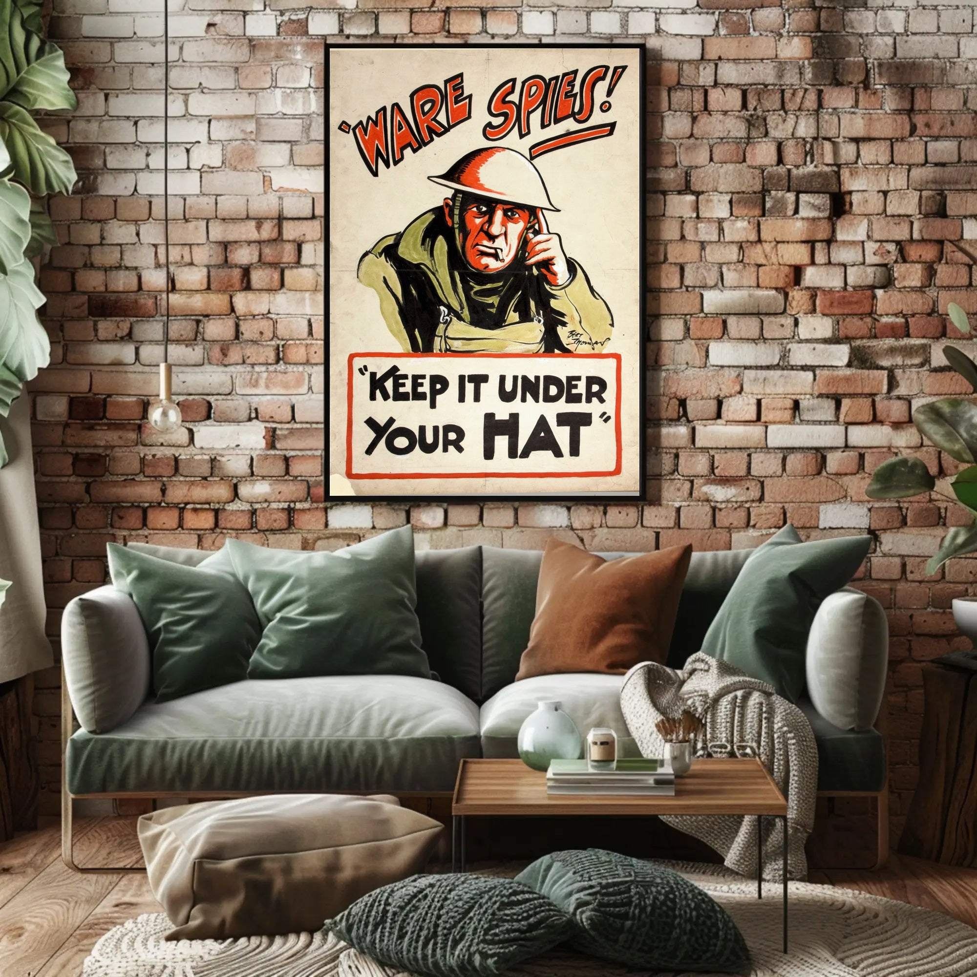 KEEP IT UNDER YOUR HAT WWII Propaganda Poster