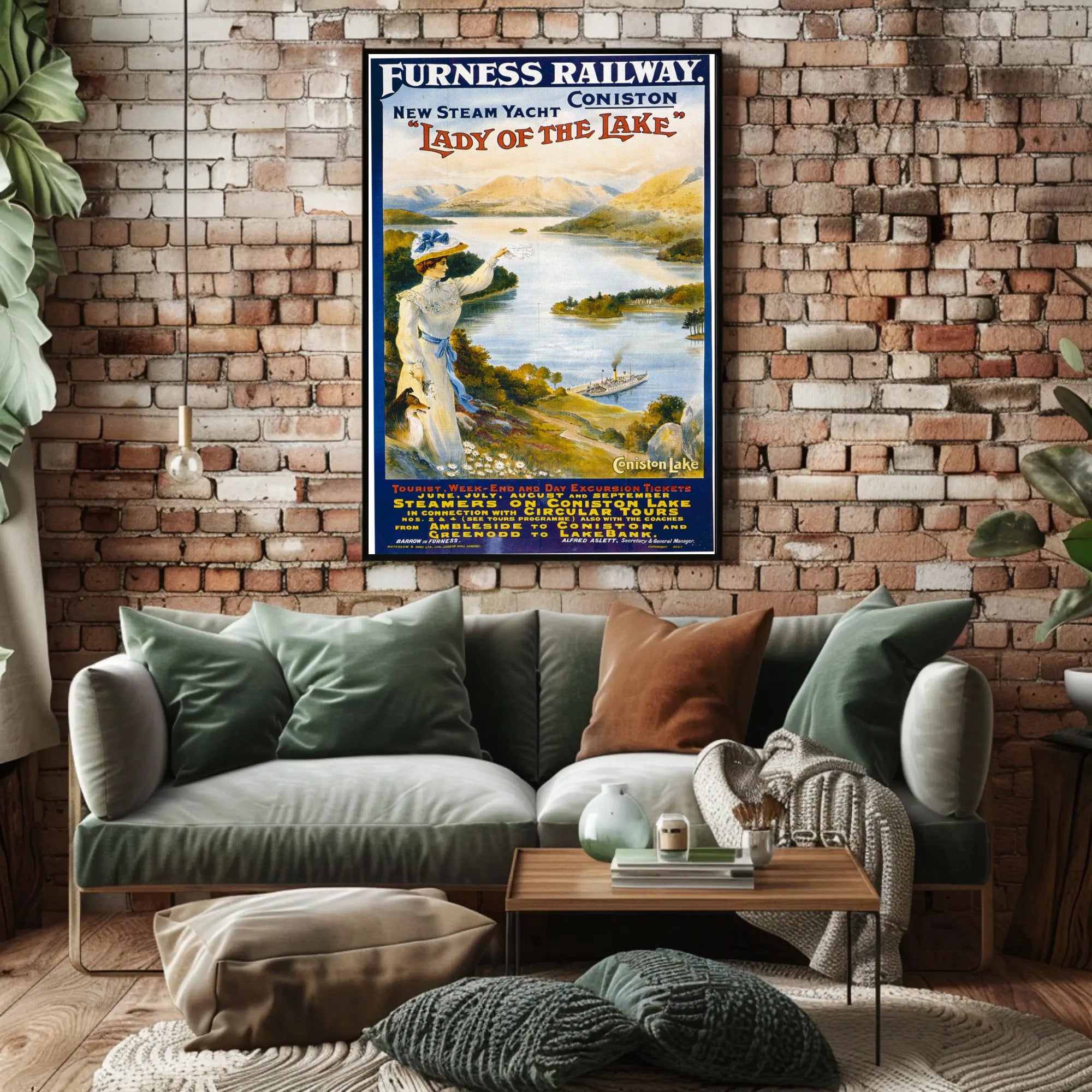 Furness Railway Lake Excursions Vintage Travel Poster PosterGoat