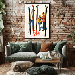 Vintage Ski Adventure in Sun Valley Travel Poster PosterGoat