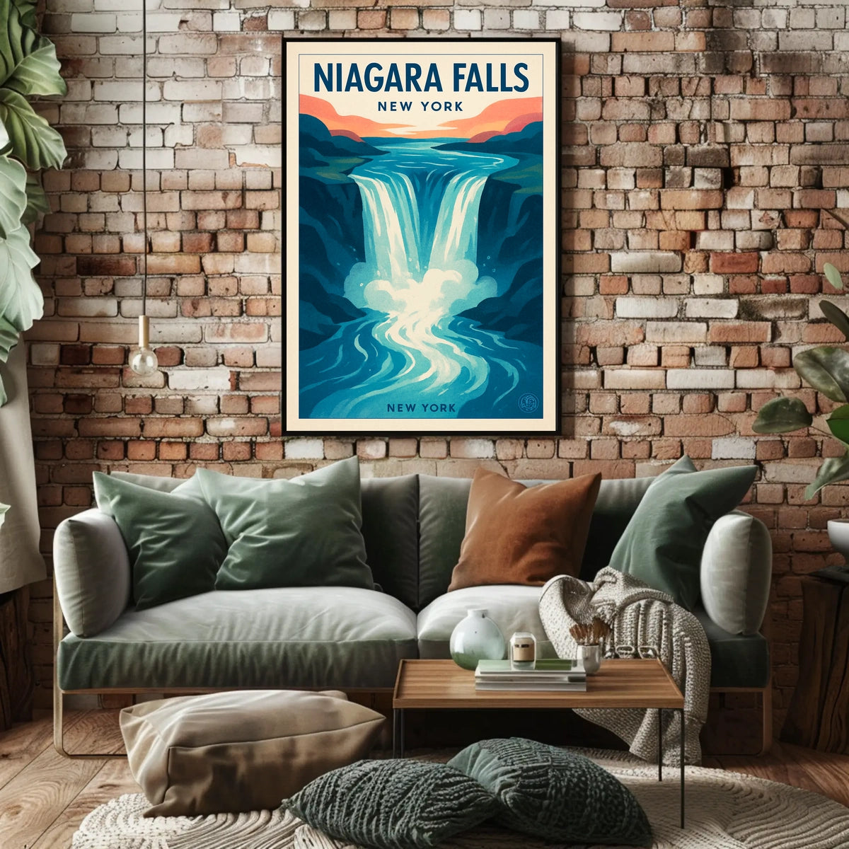 Niagara Falls Vintage Travel Art Poster Travel Poster